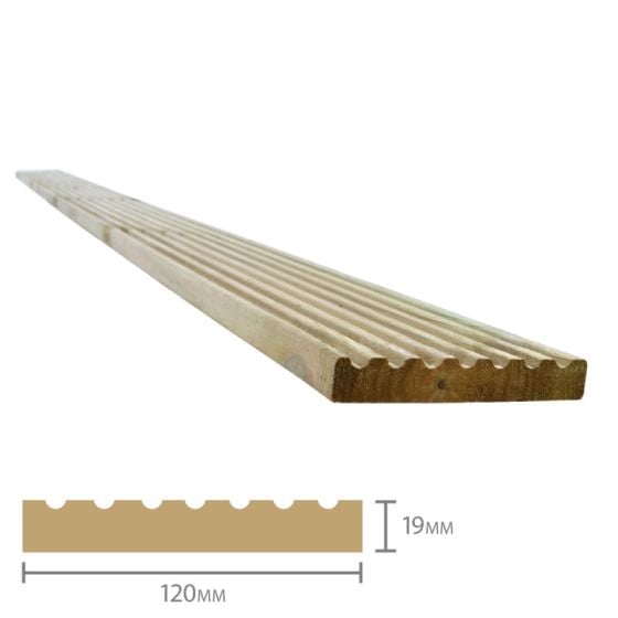 Forest Treated Softwood Deck Board 19mm x 120mm x 2.4m Pck of 10
