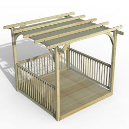 8' x 8' Forest Pergola Deck Kit with Retractable Canopy No. 3 (2.4m x 2.4m)