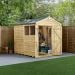 8' x 6' Forest 4Life 25yr Guarantee Overlap Pressure Treated Double Door Apex Wooden Shed (2.42m x 1.99m)