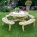Forest Circular Wooden Garden Picnic Table 6'x6'