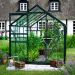8x6 Green Frame Large Paned Toughened Glass Greenhouse
