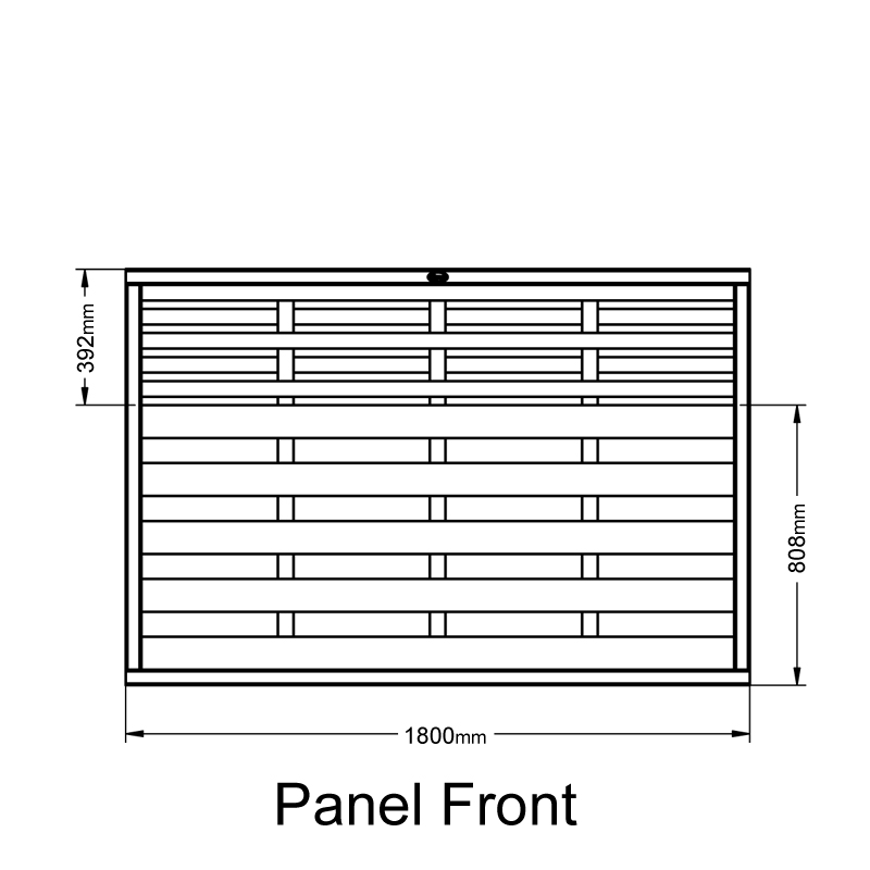 Forest 6' x 4' Kyoto Decorative Fence Panel (1.8m x 1.2m) Technical Drawing