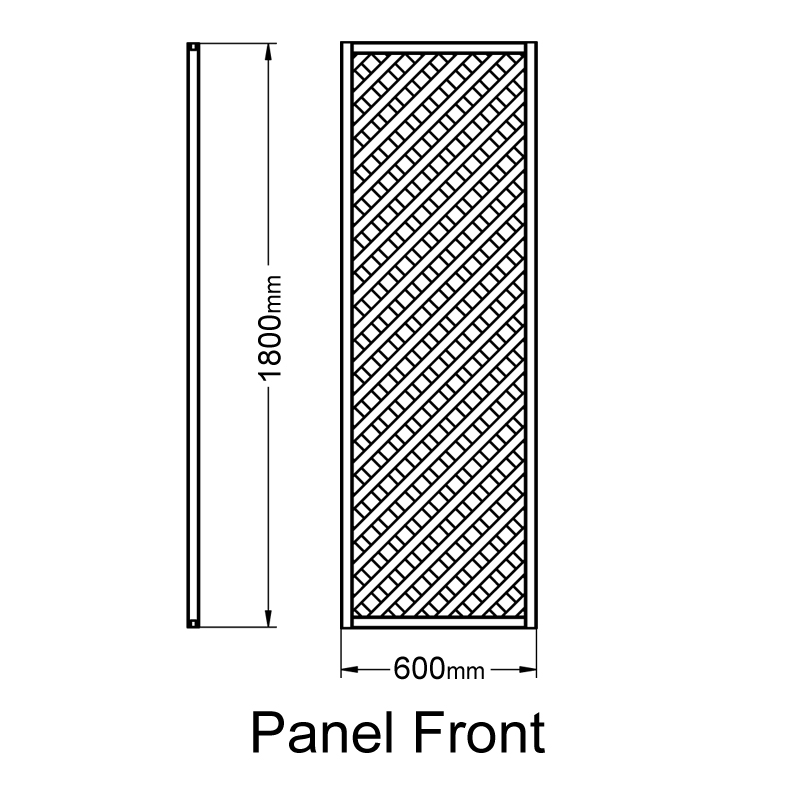 Forest 6' x 2' Rosemore Decorative Pressure Treated Diamond Trellis (1.8m x 0.6m) Technical Drawing