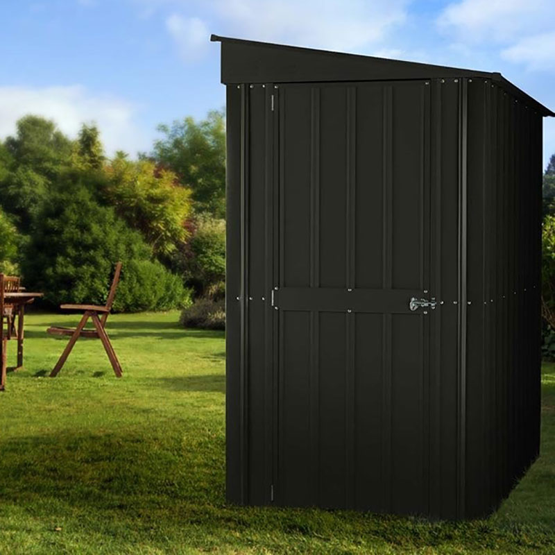 Lotus 4ft x 8ft Lean-To Solid Metal Shed in Anthracite Grey