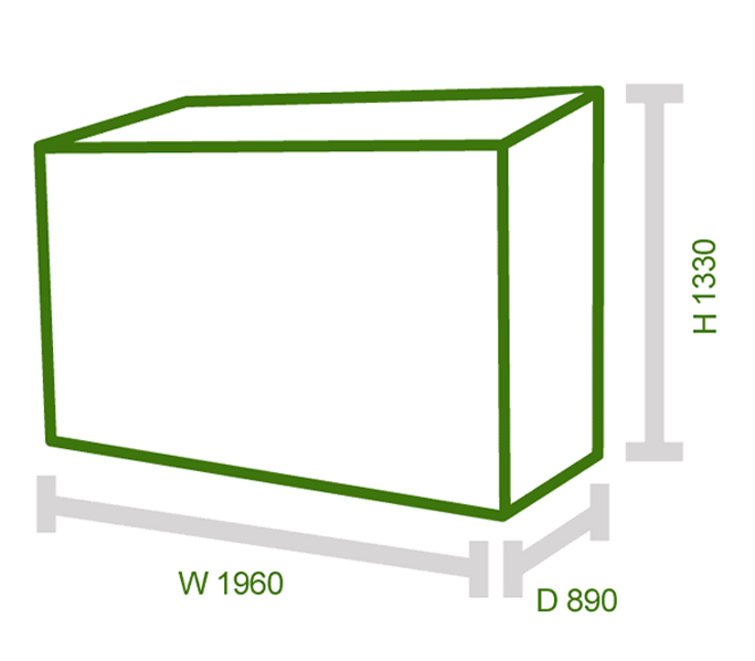 6'x3' (1.8x0.9m) Trimetals Anthracite 'Protect.a.Cycle' Secure Garden Bike Storage Technical Drawing
