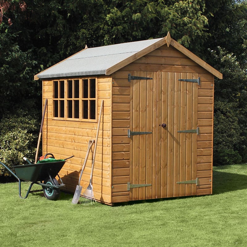 20' x 8' Traditional Heavy Duty Shiplap Apex Wooden Garden Shed (6.1m x 2.44m) Technical Drawing