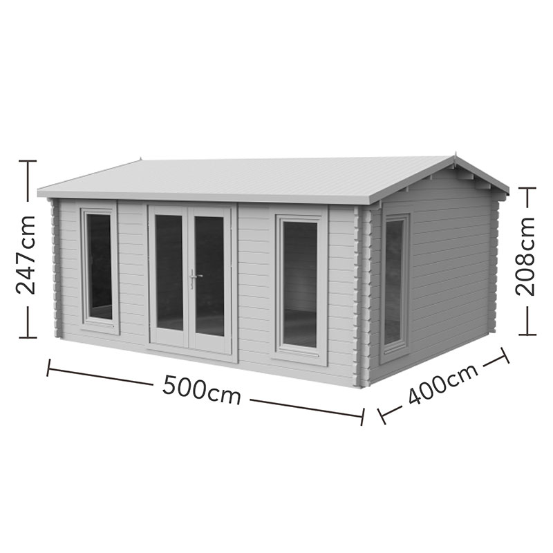 Forest Rushock 5m x 4m Log Cabin (45mm) Technical Drawing