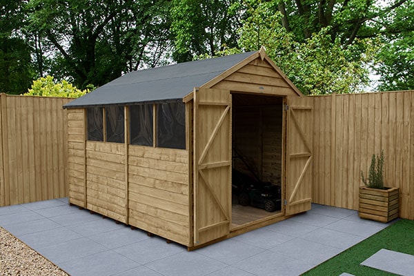10' x 8' Forest Overlap Pressure Treated Double Door Apex Wooden Shed