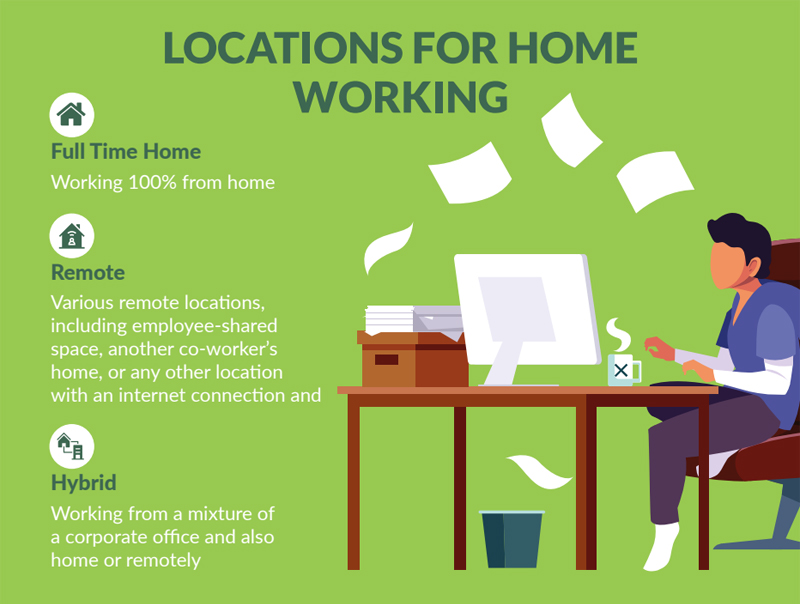 an infographic showing types of homeworking