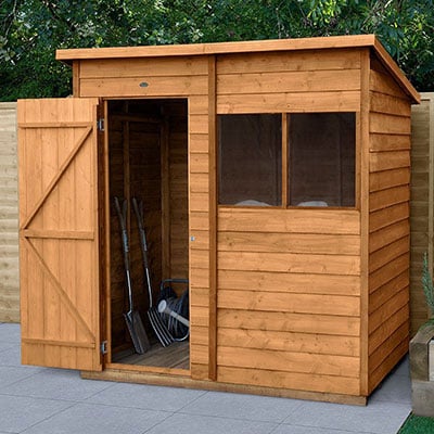 6' x 4' Forest Overlap Dip Treated Pent Wooden Shed