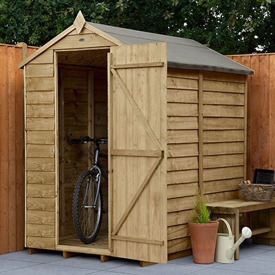 a 6x4 wooden windowless shed