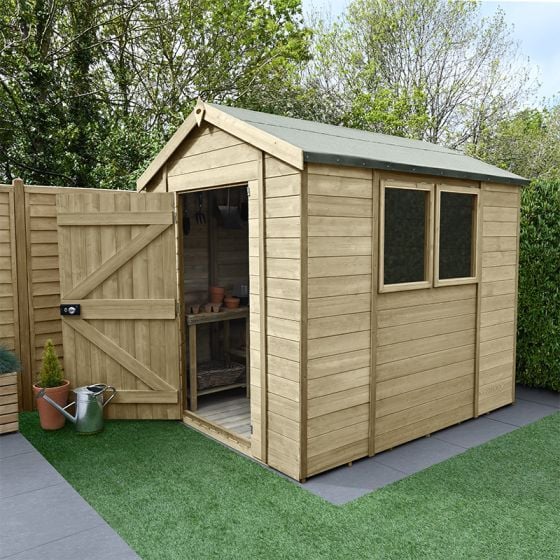 a 8x6 wooden shed with tongue and groove claddin