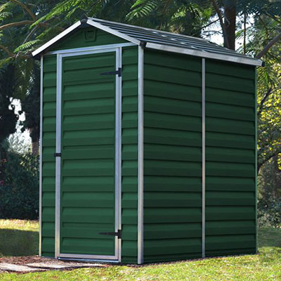a 4x6 dark green, affordable plastic shed