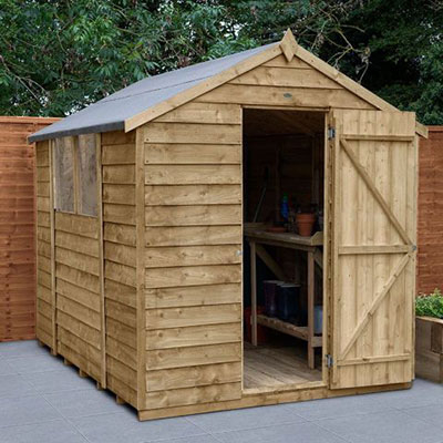 8x6 Forest Overlap Pressure Treated Apex Wooden Shed