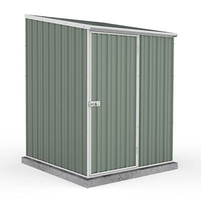a 5x5 cheap metal shed in green