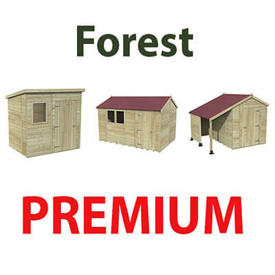 3 designs of Forest Premium Shed