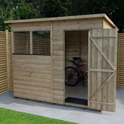 a 7x5 pent shiplap shed made from FSC wood