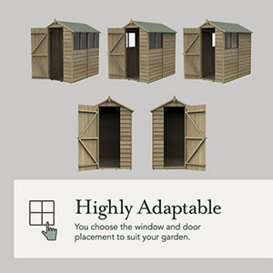 a diagram showing a modular shed's versatility