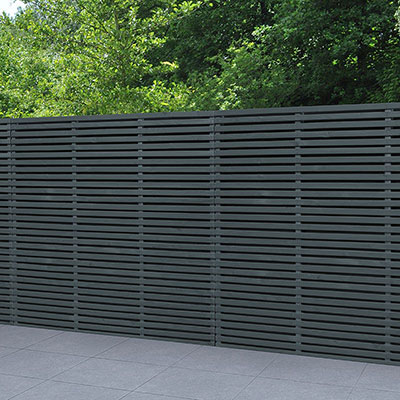6x6 Forest Contemporary Grey Slatted Fence Panel