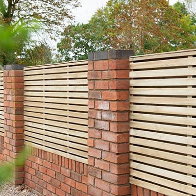 Forest 6' x 4' Pressure Treated Contemporary Double Slatted Fence Panel