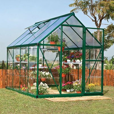 6'x8' Palram Canopia Hybrid Walk In Green Polycarbonate Greenhouse
