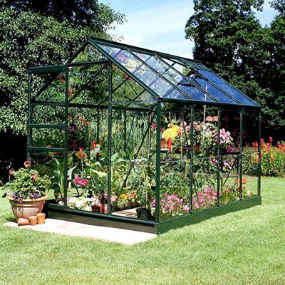 Buy the 6'4 x 8'6 Green Frame Halls Popular Small Greenhouse now