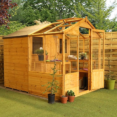 A 8x6 Greenhouse Combi Shed