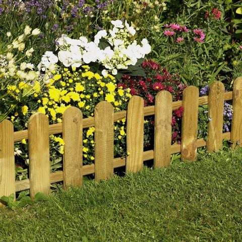 Forest Picket Fence Edging for garden borders