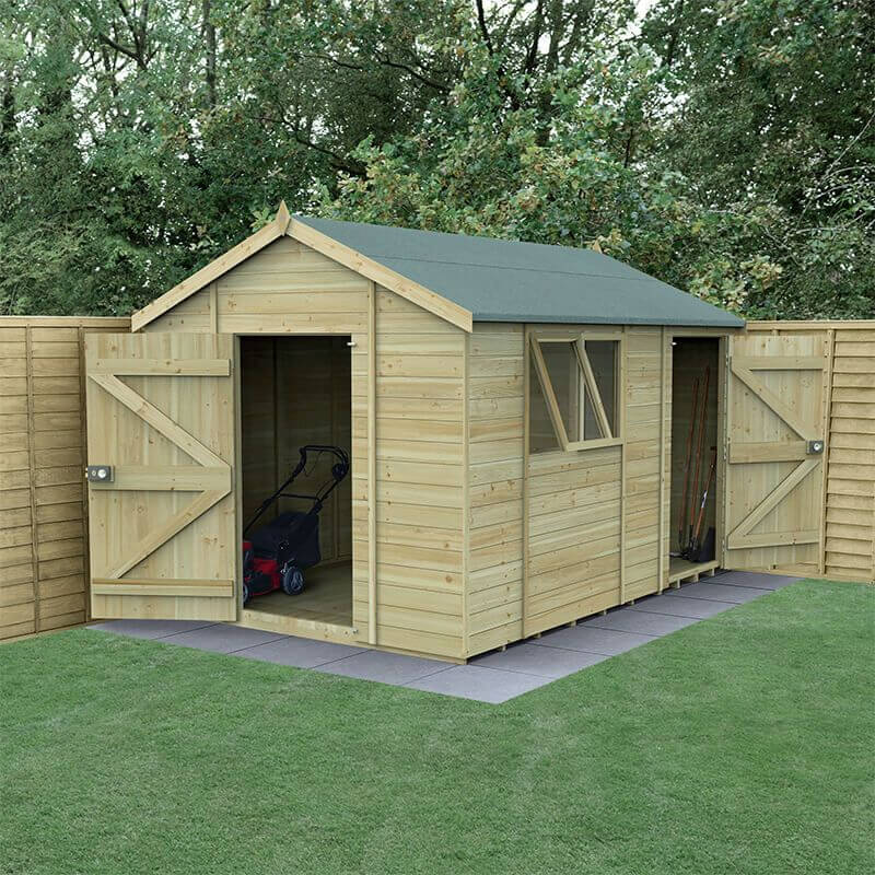 12' x 8' Forest Timberdale 25yr Guarantee Tongue & Groove Pressure Treated Combination Apex Shed