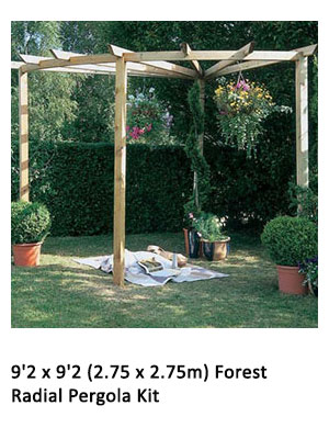 9'2"x 9'2" (2.75 x 2.75m) Forest Radial Pergola Kit