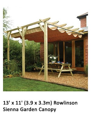 13' x 11' (3.9 x 3.3m) Rowlinson Sienna Garden Canopy