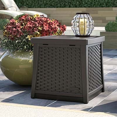 Suncast Garden Side Table Storage Box