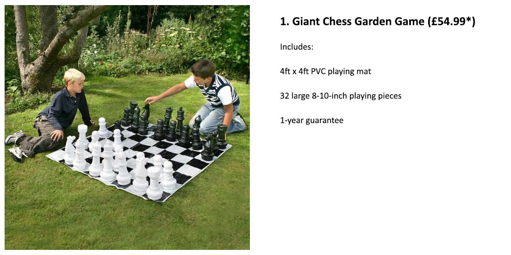 Giant Chess Garden Game