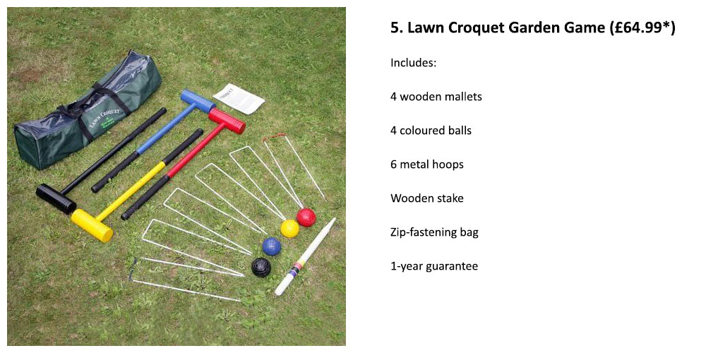 Lawn Croquet Garden Game
