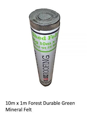 10m x 1m Forest Durable Green Mineral Felt