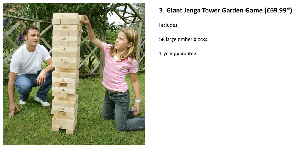 Giant Jenga Tower Garden Game