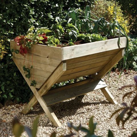 kitchen garden trough wooden planter