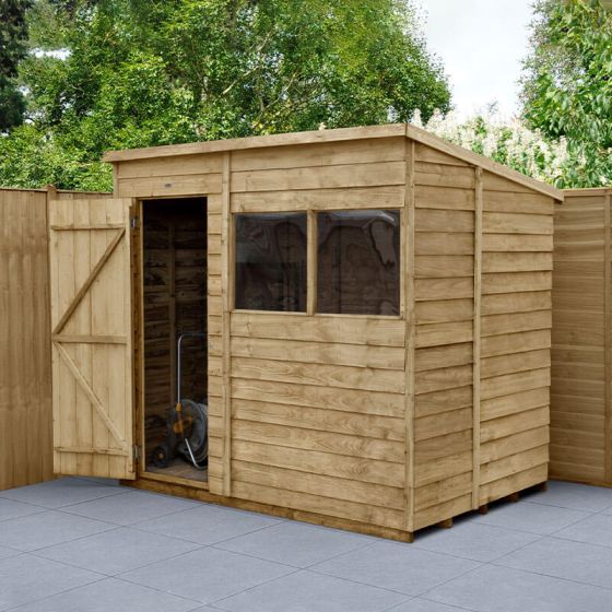 7' x 5' Forest 4Life Overlap Pressure Treated Pent Wooden Shed