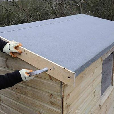 Felting a shed roof