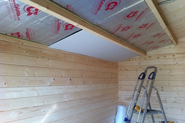 Insulating the shed roof