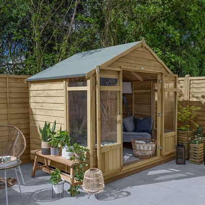 an 8x6 wooden garden summerhouse