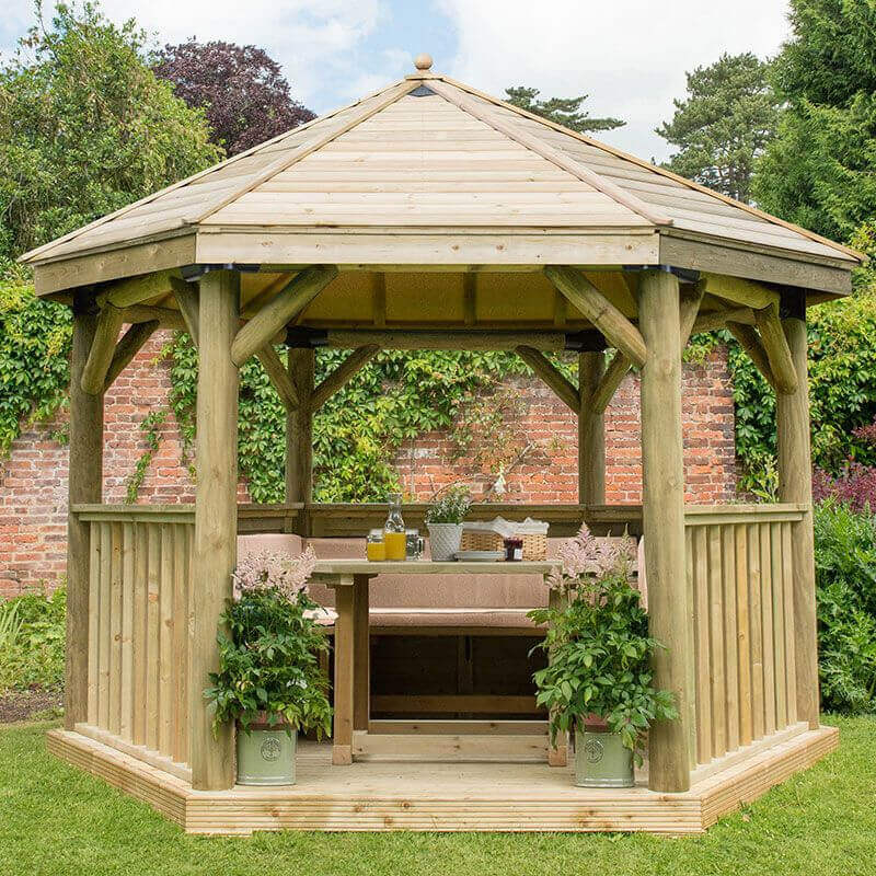 Forest Garden Luxury Wooden Gazebo with Timber Roof - Click HERE to View