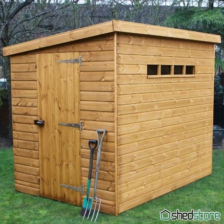 8' x 6' Traditional Shiplap Pent Security Wooden Garden Shed