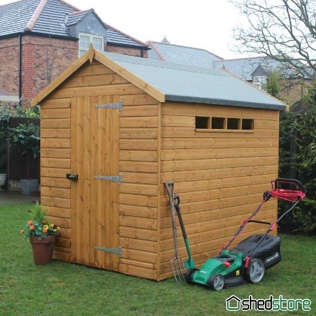8' x 6' Traditional Shiplap Apex Security Wooden Garden Shed
