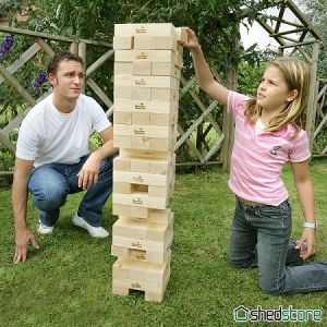 Giant Jenga Tower - Garden Games at Shedstore