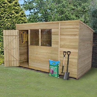 A 10x6 wooden shed with a pent roof