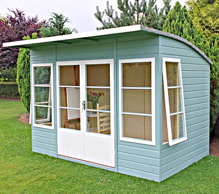 10x6 Shire Orchid Contemporary Wiooden Summerhouse with curved roof