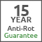 15 year anti-rot guarantee